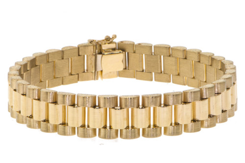 18k Gold President Jubilee Bracelet 14MM Wide 8 Inches