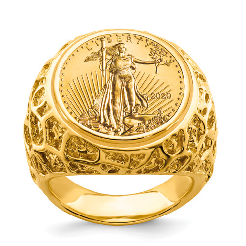ring Florentine coin fiorino in 18kt yellow gold