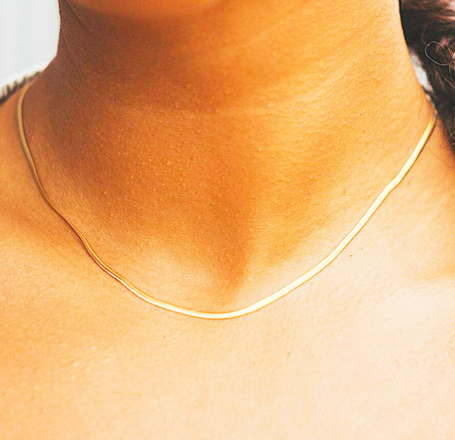 Buy Gold Chain Necklace, 18K Gold Filled, Herringbone Necklace, Gold Link  Chain, Paperclip Chain, Thick Chain Necklace, Layering Necklace Online in  India - Etsy