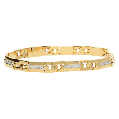 14k Gold Men's Diamond Bracelet .50 Ctw 8.0"