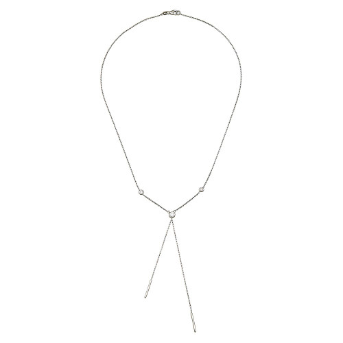 18k White Gold Lariat Diamond Necklace .25 ctw