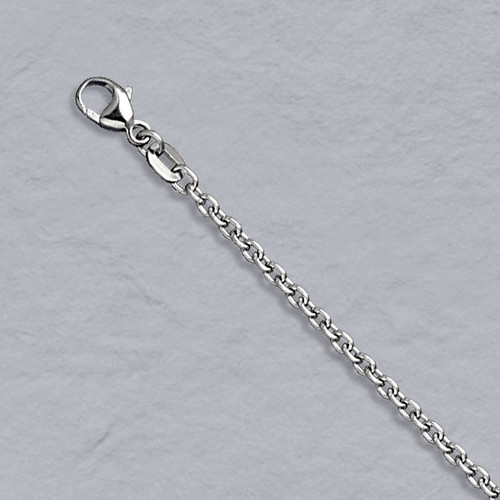Platinum Rolo Chain Necklace 2.2mm Wide 26 Inches