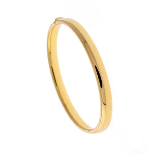 18k Yellow Gold Itlian Hinged Hollow Bangle (6mm) wide Regular