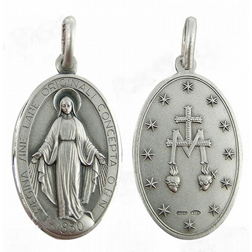 Sterling Silver 8x6mm Oval Miraculous Medal