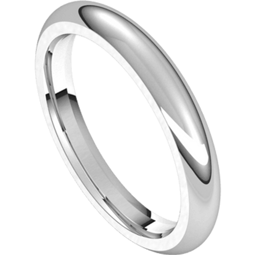 Sterling Silver 3mm High Polished Comfort fit Wedding Band