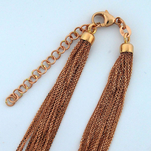 14k Rose Gold Multi Strand Necklace with 20 Cable Chains  Adjustable up to 18"