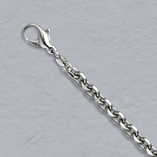 Platinum Diamond Cut Rolo Chain Necklace 4.4mm Wide 30 Inches