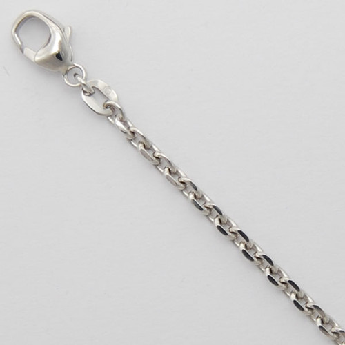 Platinum Diamond Cut Rolo Chain Necklace 2.8mm Wide 22 Inches