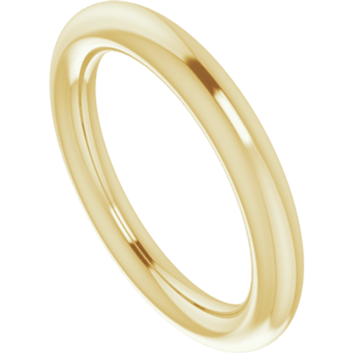 14k Gold 3.0mm High Polished Full Round Comfort fit Wedding Band