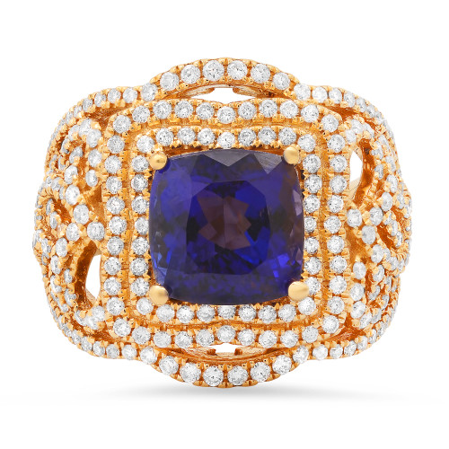 18K Yellow Gold Le Vian 4.65Ct Tanzanite 1.75ct Diamond Ring