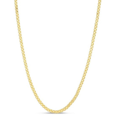 14K Yellow Gold 2.5mm Bismark Chain Necklace 7.25 Inches