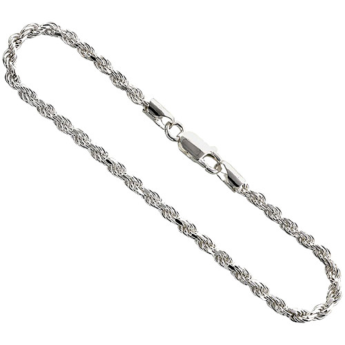 Sterling Silver "nickle Free" 3 Mm Rope Chain 26 Inches