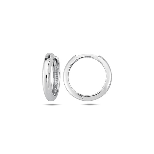 14k White Gold 2mm Polish Huggies Earring 12mm