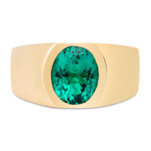 14K gold Lab Grown Emerald 2.5ct Ring 11.5mm