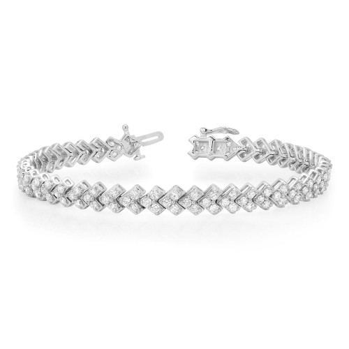 14K Gold Lab Grown Diamond Chevron Bracelet 4.75 Ctw 7.25 Inches