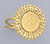 14k Gold Tri-color Bola Coin Ring 20mm D