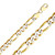 14k Gold 13mm White Pave Figaro Chain 24 Inches