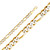 14k Gold 10mm White Pave Figaro Chain 24 Inches