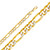 14k Gold 9mm White Pave Figaro Chain 30 Inches