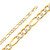 14k Gold 7.5mm White Pave Figaro Chain 22 Inches