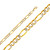 14k Gold 6.5mm White Pave Figaro Bracelet 9 Inches