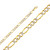 14k Gold 5.5mm White Pave Figaro Bracelet 7 Inches