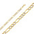 14k Gold 5.5mm White Pave Figaro Bracelet 9 Inches