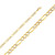 14k Gold 4.5mm White Pave Figaro Bracelet 7 Inches