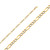 14k Gold 3.5mm White Pave Figaro Chain 30 Inches