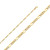 14k Gold 2.8mm White Pave Figaro Chain 20 Inches