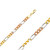 14k Gold 4.6mm Tri-color Figaro Chain 16 Inches