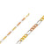 14k Gold 3.1mm Tri-color Figaro Chain 18 Inches