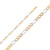 14k Gold 4.6mm Tri-color Figaro Mariner Chain 18 Inches