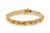 14k Gold Satin and Polish Finish 7.5mm Leaf Pattern Bracelet 7 Inches