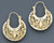14k Gold Diamond Cut Earrings 24mm W X 30mm H