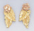 14k Gold Tri-color Earrings 8mm W X 15mm H