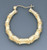 14k Gold Hollow Bamboo Hoop Earrings 1.25"
