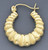 14k Gold Hollow Shrimp Hoop Earrings 22mm W X 23mm H