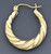 14k Gold Hollow Swirl Hoop Earrings 25mm W X 27mm H