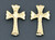 14k Gold Diamond Cut Cross Stud Earrings