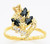 14K Yellow Gold 16Mm Ladies Synthetic Sapphire Ring