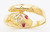 14k Gold Ladies Cz Serpent Cocktail Ring