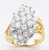 14k Gold Ladies 20mm Wide  1.75 ct.  tw.  Cubic Zirconia Cluster Ring