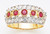 14k Gold Ladies 9mm Wide Synthetic Ruby Band with Cubic Zirconia Ring