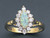 14k Yellow Gold Ladies 15mm Wide Opal With Clear Cubic Zirconia Ring