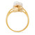 14k Gold Ladies 20mm With 2 Cultured Pearl Ring With CZ Accents