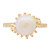 14k Gold Ladies 7mm White Cultured Pearl Ring With 12 Accented CZ