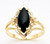 14k Gold 15mm Ladies Prong-set Marquise Onyx Center Stone Ring