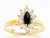 14k Gold Ladies 13mm Prong-set Marquise Onyx Ring With Clea