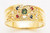 14k Gold Ladies Genuine Stone 8mm Wide Band Ring With Cubic Zirconia